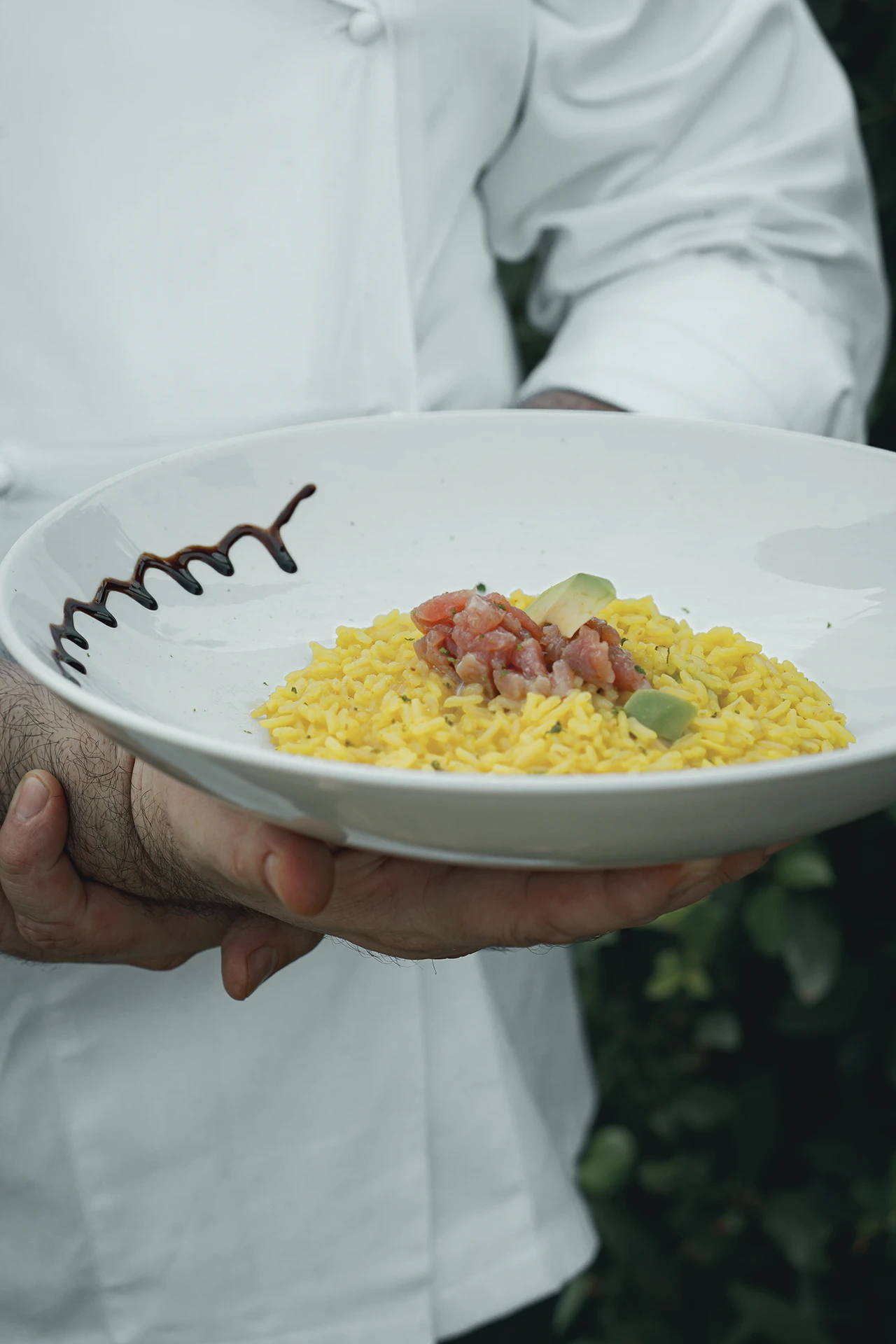 Risotto con tartarre di tonno e avocado
